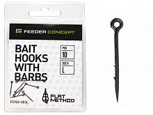 Шипы для бойлов/приманок Feeder Concept Flat Method BAIT HOOKS WITH BARBS р,001S 10шт.