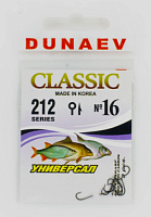 Крючок Dunaev Classic 212 #16 (упак. 9 шт)