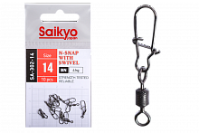 Вертлюг с застежкой Saikyo SA-302-14 - 10 шт (4кг)