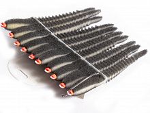 Приманки поролоновые 3D Ex WORM WBlack 10см под офсетный крючок размер 1, 2, 4 10шт набор