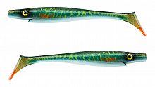 Силиконовая приманка Strike Pro Pig Shad Tournament, цвет: Green Motoroil Pike UV, (уп./2шт.), (SP-1