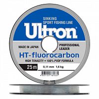 Леска ULTRON Fluorocarbon 0,16 мм, 2,4 кг, 25 м, прозрачная