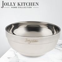 Миска Jolly Kitchen нерж.сталь двойные стенки матовый/глянец диам. 16 см