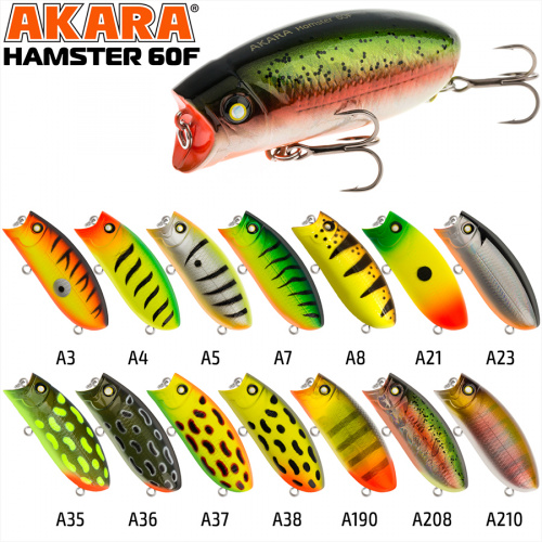 Воблер Akara Hamster 60F 60 мм 10 гр.A190