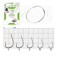 Крючки с поводком Cobra FEEDER 70cm, 0,20mm, разм.4, 10шт.