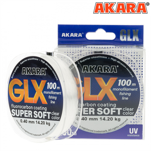 Леска Akara GLX Super Soft 100 м 0,40 прозрачная