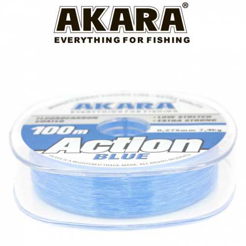 Леска Akara Action Blue 100 м 0,14 голубая фото 3