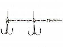 Оснастка стал. Lucky John STINGER POWER CHAIN 3,5+5,5cm, оснащ. тройниками №02/0+№1/0 1шт.