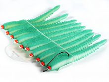 Приманки поролоновые 3D Ex WORM WGn 12см под офсетный крючок размер 1/0, 2/0, 3/0 10шт набор