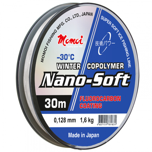 Леска Nano-Soft Winter 0,117мм, 1,3кг, 30м, прозрачная