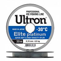 Леска ULTRON Elite Platinum 0,20 мм, 5,0 кг, 30 м, серебряная, Barrier Pack