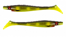Силиконовая приманка Strike Pro Pig Shad Jr, цвет: Hot Spotted Bullhead, (уп./2шт.), (SP-172C#132)