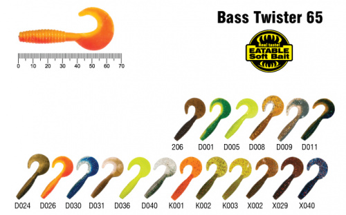Твистер Akara Eatable Bass Twister 65 K002