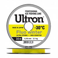 Леска ULTRON Fluo Winter 0,14 мм, 2,3 кг, 30 м, флуоресцентная