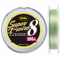 Шнур Duel PE Hardcore Super X8 200м 5Color #2,0 (0,24мм) 16,0kg