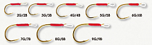 Крючки для воблеров и блесен Assist Hook Vertical Gold №8G (5шт./упак.) 11мм.