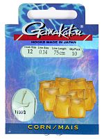 Крючки с поводком Gamakatsu Booklet CORN 1130G разм. 12-0.14мм 75см 10шт.