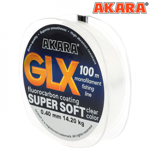 Леска Akara GLX Super Soft 100 м 0,40 прозрачная фото 3