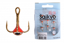 Тройник-капля Saikyo с глазом золот. №12G ( 10шт)