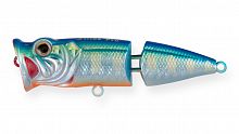 Воблер Поппер составной Strike Pro Pike Pop Joint 75, цвет: A150-713 UV Blue Silver OB, (SH-002CJ#A1