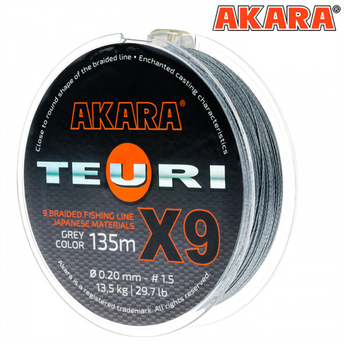 Шнур Akara Teuri X-9 Gray 135 м 0,12 фото 5
