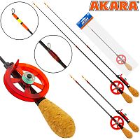 Уд. зим. Akara Leader M 455 с катушкой Red (хлыст Hi Carbon medium teleskop 2 составной)