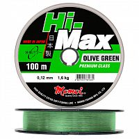 Леска Hi-Max Olive Green 0,33 мм, 11,0 кг, 100 м, оливковая