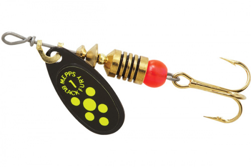 Блесна вращ. Mepps BLACK FURY 1,  Black/Chartreuse