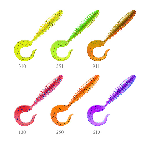 Приманка ZUB-TWIST  50мм(2")-10шт, (цвет 401) зеленый