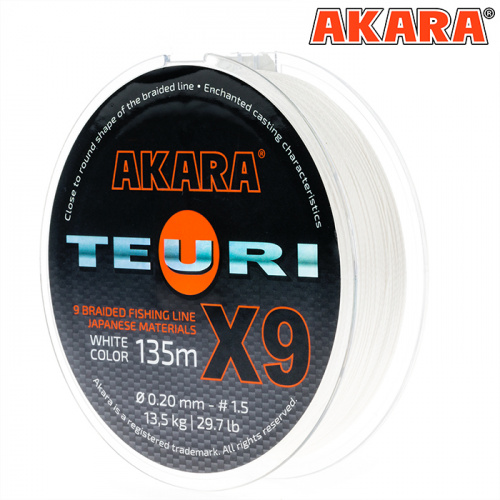 Шнур Akara Teuri X-9 White 135 м 0,12 фото 5