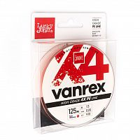 Шнур плетёный Lucky John Vanrex х4 BRAID Fluo Orange 125/020