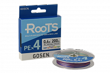 Шнур Gosen ROOTS PE X4 Multi Color 200м #0.6