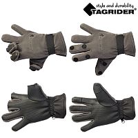 Перчатки Tagrider 095-7 неопрен. флис 3 откидных пальца XXL темный графит