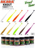 Силиконовая приманка Akara Trout Time KNOUT 2,5 Tu-Frutti 04Y (10 шт.)