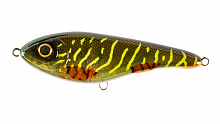 Воблер Джеркбейт Strike Pro Buster V, цвет: C755G-UV Green Motoroil Pike UV, (EG-148#C755G-UV)