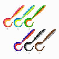 Приманка ZUB-TWIST 150мм(5,9")-4шт, (цвет 022) зеленый верх -оранжевый низ