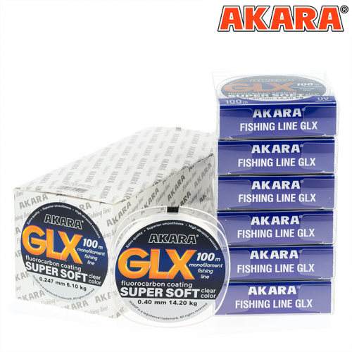 Леска Akara GLX Super Soft 100 м 0,40 прозрачная фото 5