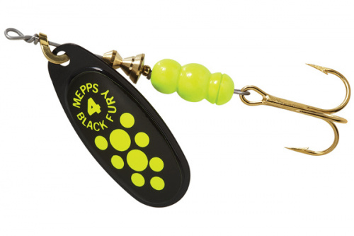 Блесна вращ. Mepps BLACK FURY 4,  Black/Chartreuse
