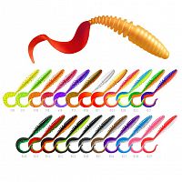 Приманка ZUB-TWIST  75мм(3")-6шт, (цвет 039) красный верх-белый низ