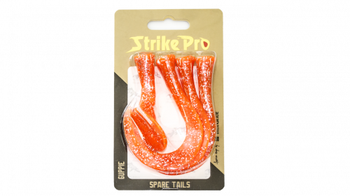 Хвост силиконовый для Strike Pro Guppie, цвет: Оранжевый 3 твистера + риппер