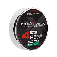 Шнур Maximus 4PE 150m, зеленый #3.0 (0,285mm), 13,9kg
