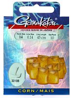 Крючки с поводком Gamakatsu Booklet CORN 3310B разм. 14-0.14мм 45см 10шт.