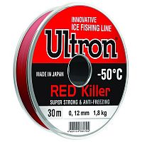 Леска ULTRON Red Killer -50, 30м, 0,18мм, 3,8кг