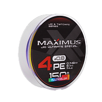 Шнур Maximus 4PE 150m, мультиколор #0.8 (0,148mm), 6,1kg
