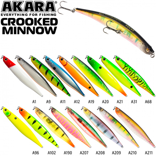 Воблер Akara Crooked Minnow 90F 7 гр. A21