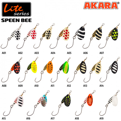 Блесна вращ. Akara Lite Series Spin Bee 1 3,5 гр. 1/8 oz. A02 фото 2