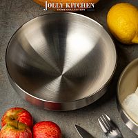 Миска Jolly Kitchen нерж.сталь двойные стенки матовая диам. 21 см