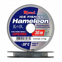 Леска Hameleon ICE Fishing 0,22 мм, 6,0 кг, 30 м, серебряная