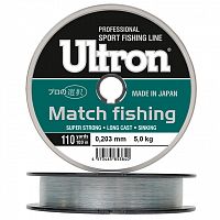 Леска ULTRON Match Fishing 0,230 мм, 6,0 кг, 100 м, светло-голубая