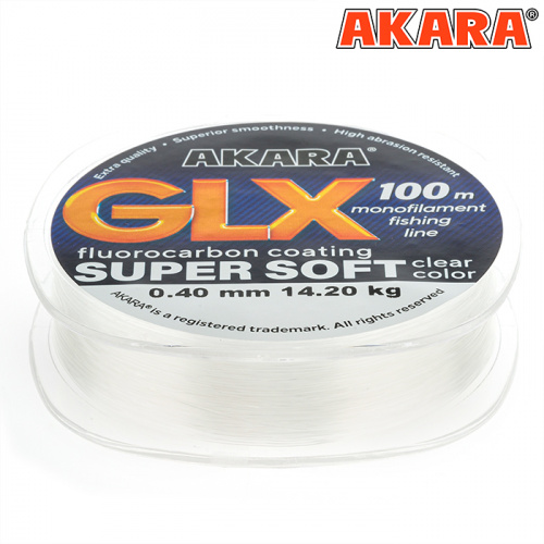 Леска Akara GLX Super Soft 100 м 0,40 прозрачная фото 4